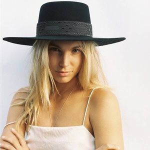 Black Wool Boho Hat
